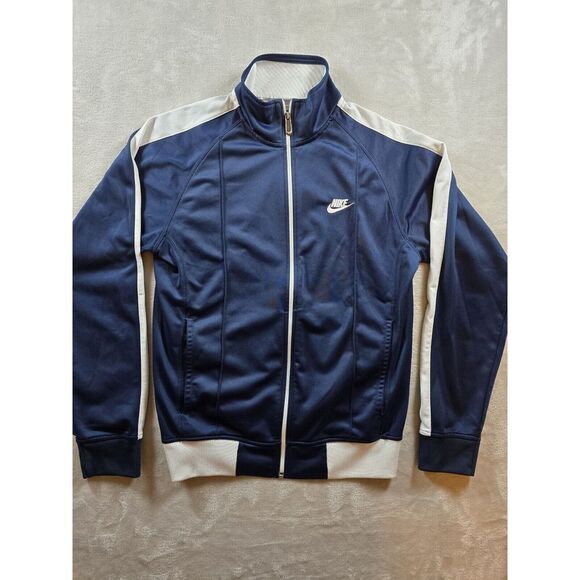 Nike Other - Vintage Nike Full Zip Jacket Size Medium Blue White Stripe Track‎ Y2K *Read